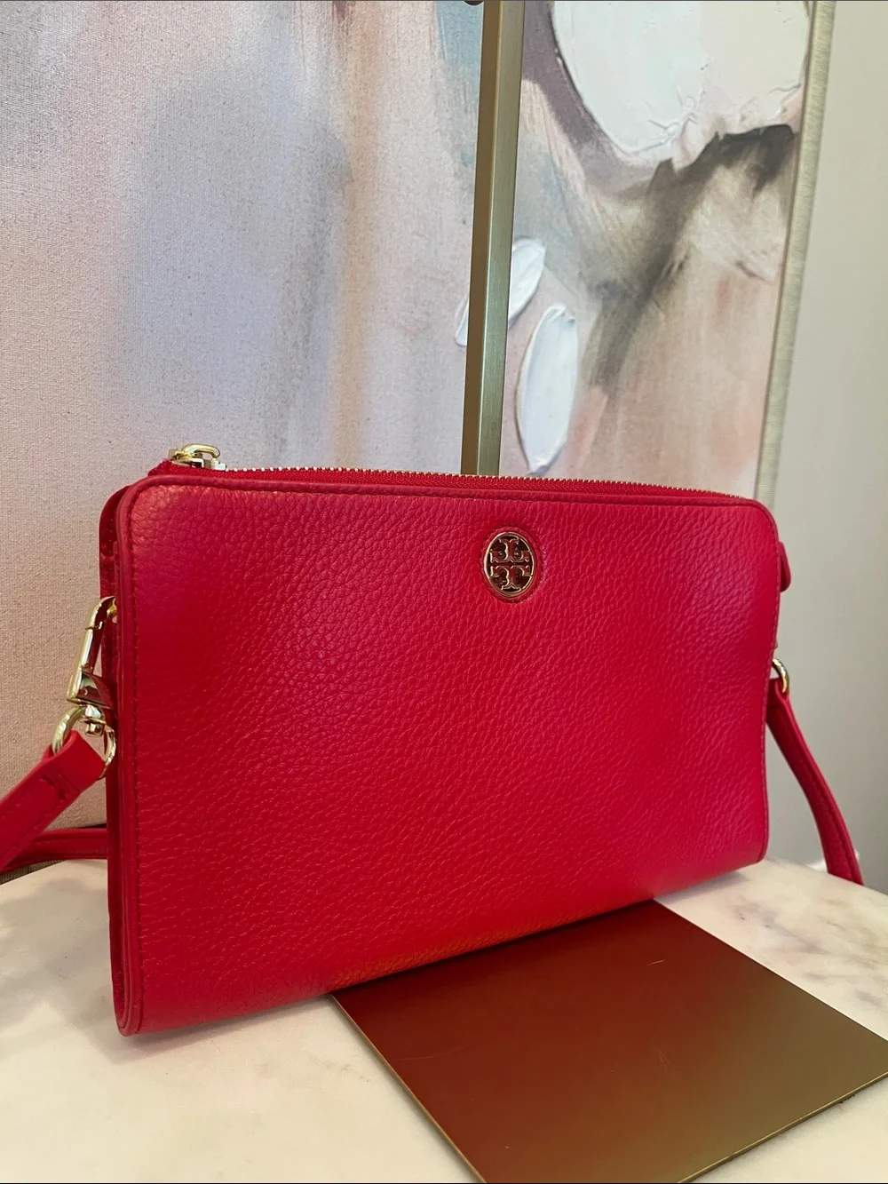 Tory Burch compact pebbled